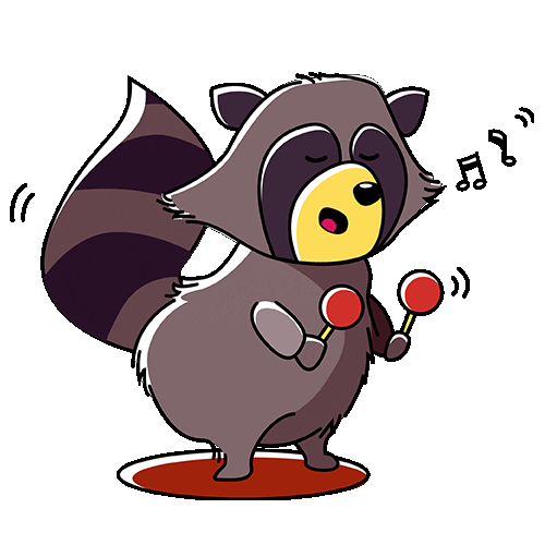 Musica Racoon Sticker for iOS & Android GIPHY