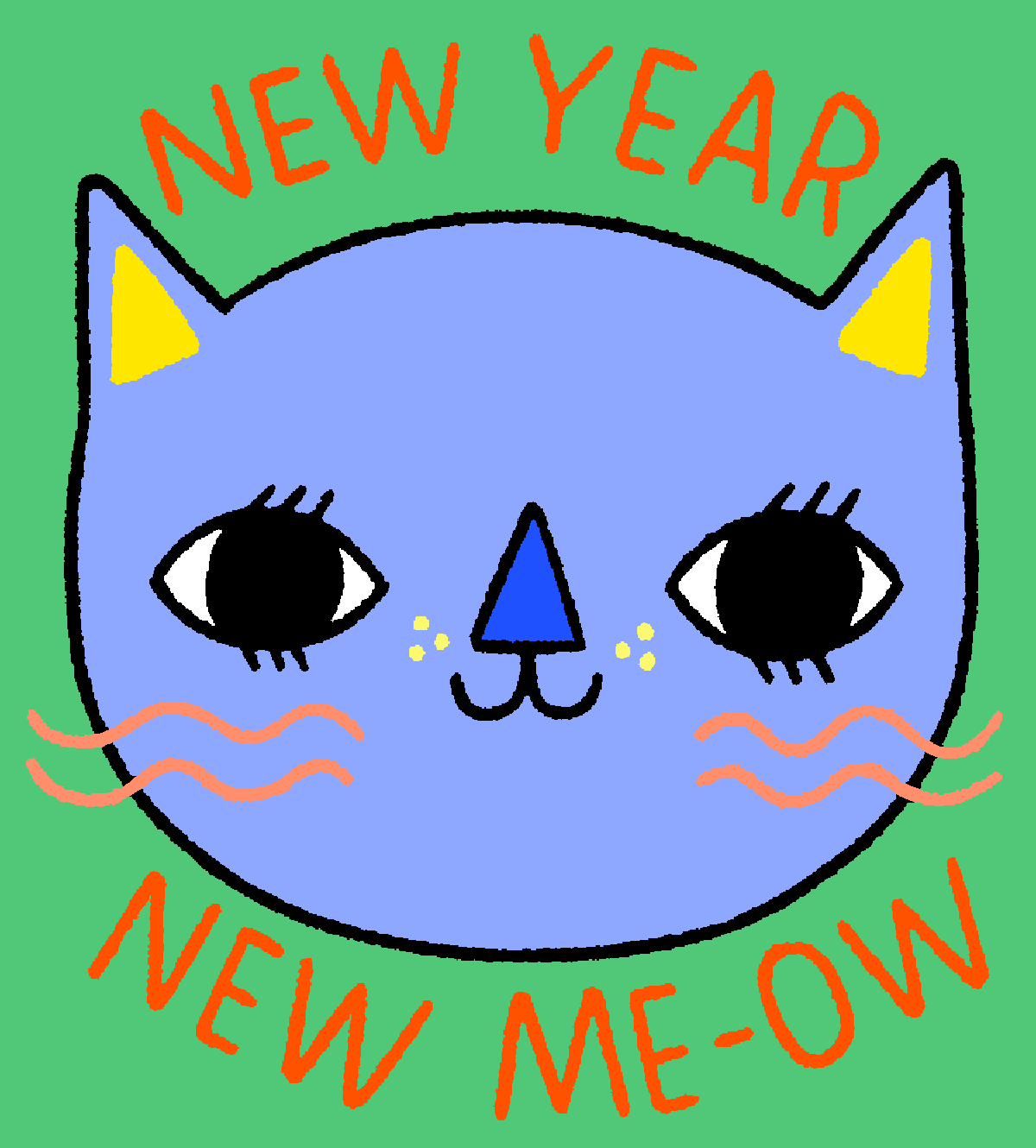 New Years Cat GIF by Anke Weckmann
