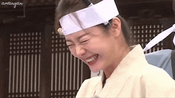 ArvaNyan laughing korea shy embarrassed GIF
