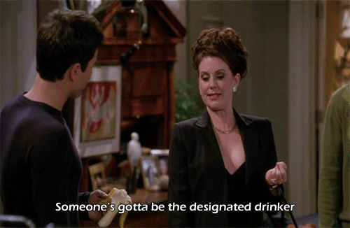 Image result for someone has to be the designated drinker gif