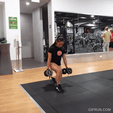 Short Stride Db Walking Lunges Quad Focused GIF