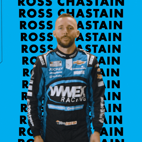 wwexracing nascar pat on the back wwex racing ross chastain GIF