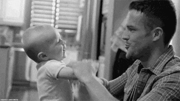 black and white baby GIF
