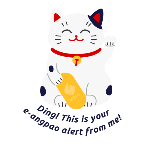 Cat Money Sticker by MSIG Asia