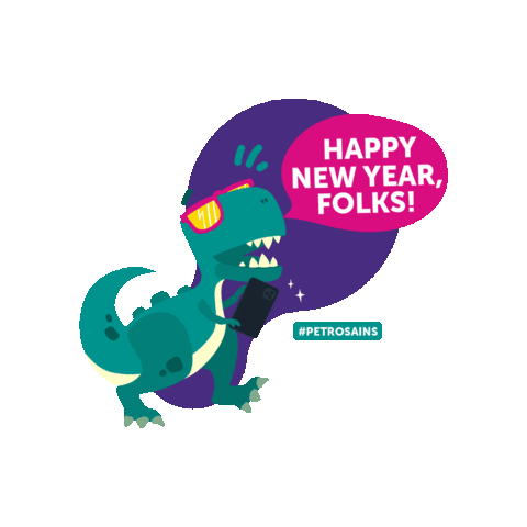 New Year Dinosaur Sticker by Petrosains