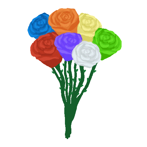 Roses Rainbow Flowers Sticker by Knox