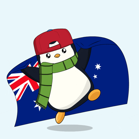 Australia Flag GIF by Pudgy Penguins