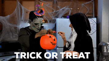 Trick Or Treat Reaction GIF by Amy Lynn's Kitchen