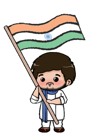 Independence Day Indian Flag Sticker by Chibi Samosa