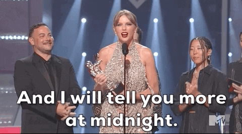 Taylor Swift Midnight GIF by 2022 MTV Video Music Awards - Find & Share on GIPHY
