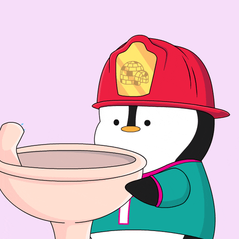 Hello Kitty Drinking GIF by Pudgy Penguins