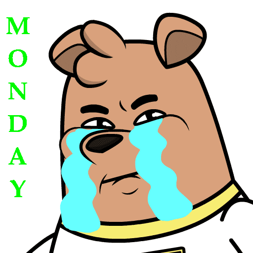 Blue Monday Sticker by Meme World of Max Bear