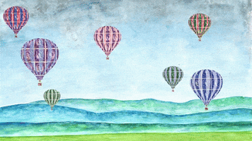 Hot Air Balloon Art GIF by quietnote