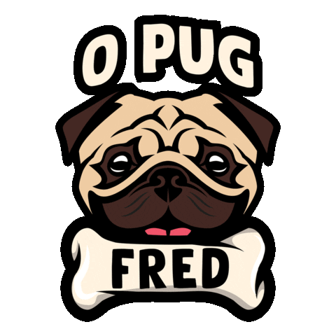 Pug Fred Sticker by O.Pug.Fred
