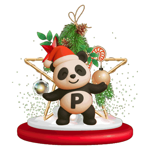 Christmas Panda Sticker by Pandastic Studio
