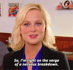 college student budget Emily Knope Parks and Rec Gif Stressed Out