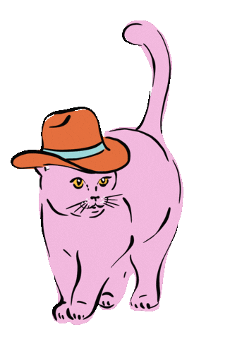 Cowboy Cat Sticker by Antiquaria