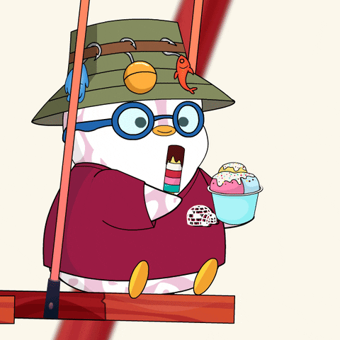 Staring Ice Cream GIF by Pudgy Penguins