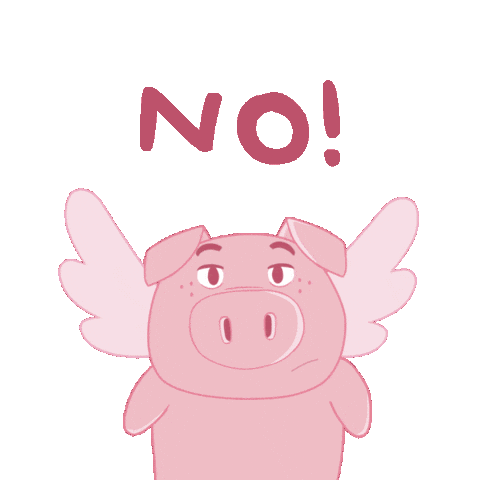 No Way Pig Sticker by PositivelyPigasus