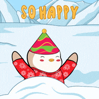 Happy Snow GIF by Pudgy Penguins