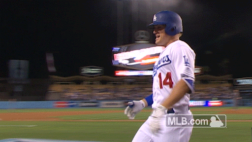 high five los angeles dodgers GIF by MLB