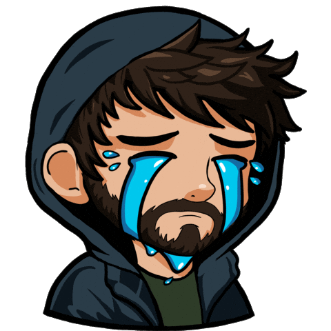 Alan Crying Sticker by DALOAR Studios