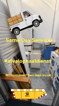 Afvalophaaldienst recycling aod no container two man truck GIF