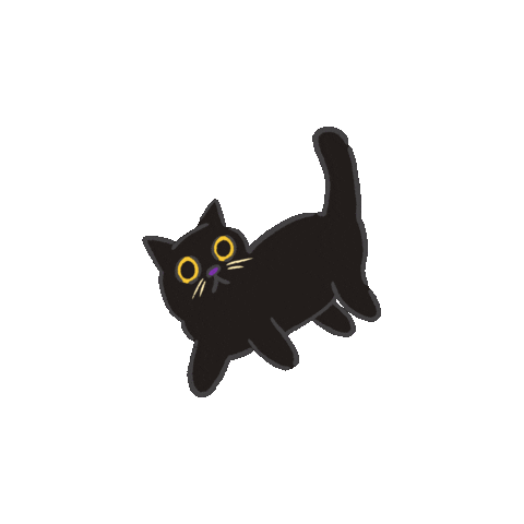 Black Cat Halloween Sticker by Betheny Waygood
