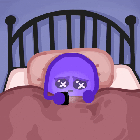 Boristhebean animation sad phone bed GIF