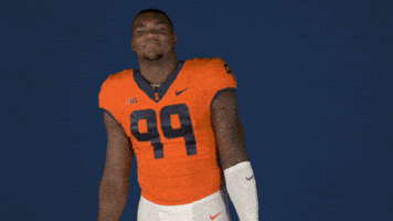 Flexing College Football GIF by Fighting Illini Athletics