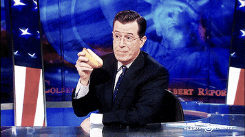 Colbert Report Middle Finger animated GIF