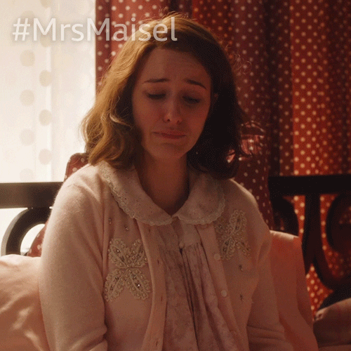 Sad Rachel Brosnahan GIF by The Marvelous Mrs. Maisel