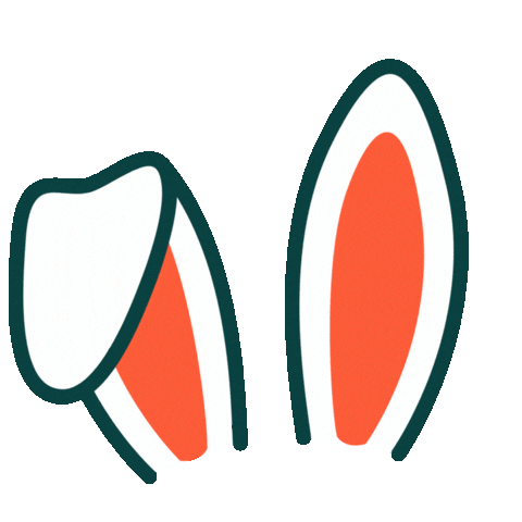 Easter Bunny Ears Sticker by Kip Happy Stays