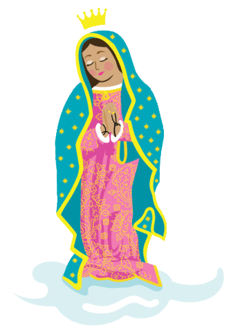 Our Lady Of Guadalupe Latina Sticker by Ex-Voto Design / Leslie Saiz
