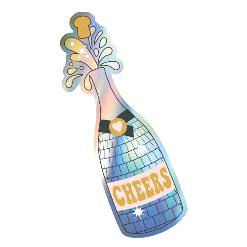 Cheers Celebrating Sticker by minnidip