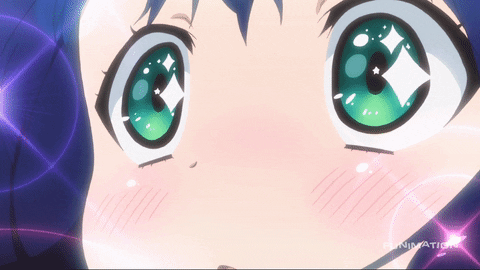 New trending GIF online: anime, wow, cyan, star struck, star eyes, show by  rock, anime eyes