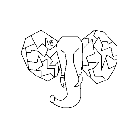 Lines Elephant Sticker