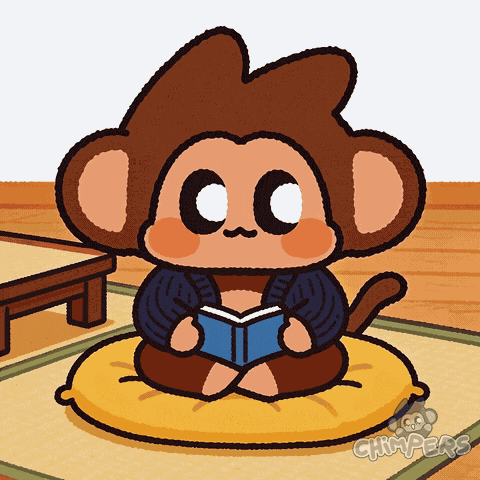 Relaxed Page Turner GIF by Chimpers