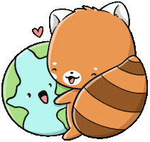 Red Panda Hug Sticker by CutieSquad