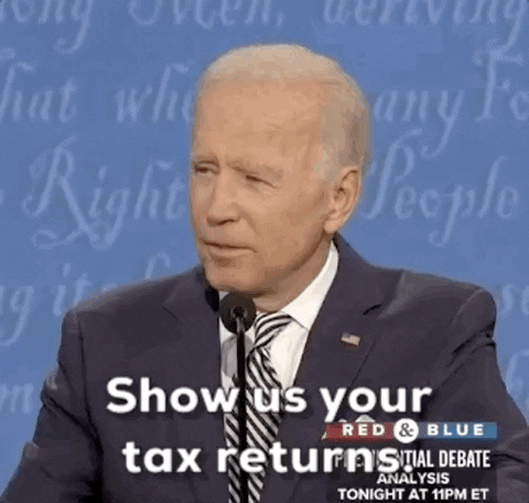 Joe Biden Debate GIF by CBS News. Criação de imposto mundial sobre grandes empresas