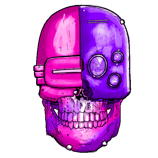 Skull Cyborg Sticker