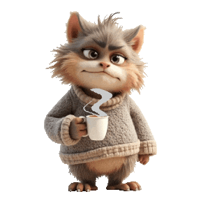 Coffee Lover Cute Monster Sticker