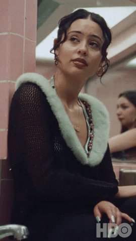 TV gif. Alexa Demie as Maddy in Euphoria looks nonplussed and says "wow."