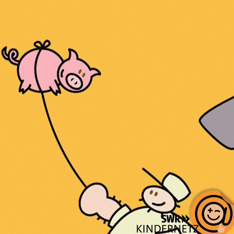 Happy Flying Pig GIF by SWR Kindernetz