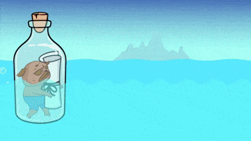 boat fishing a bottle