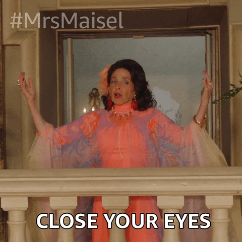 Close Your Eyes Fashion GIF by The Marvelous Mrs. Maisel