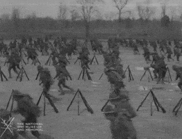 NationalWWIMuseum black and white training military footage GIF