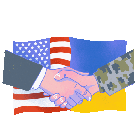 Usa Handshake Sticker by Anastasia Stefanovska