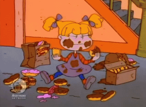  eating hungry donuts donut rugrats GIF