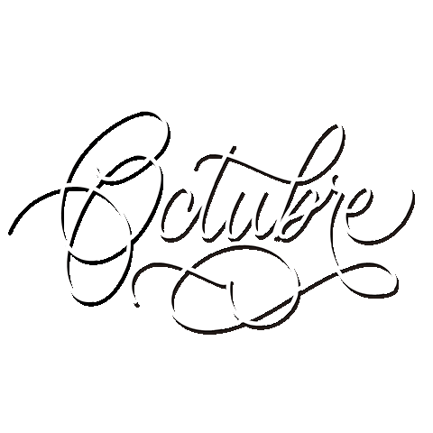 Lettering Octubre Sticker